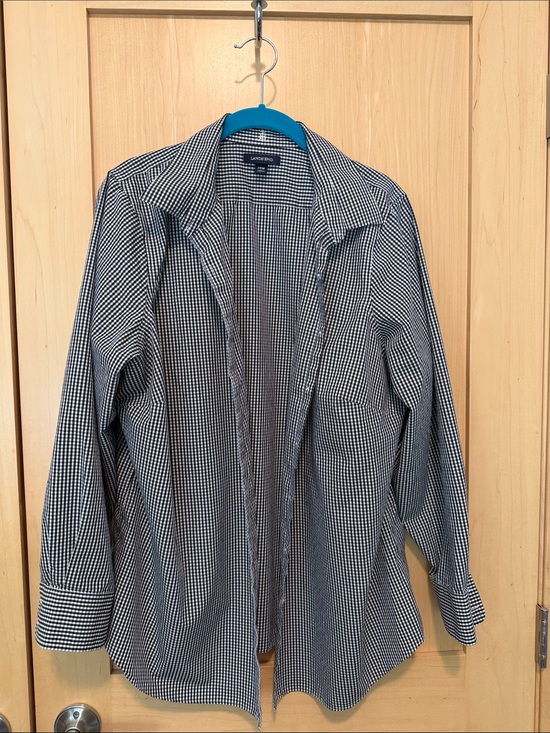 Lands' End Tops - Lands' End Black & White Gingham Button-Down Shirt